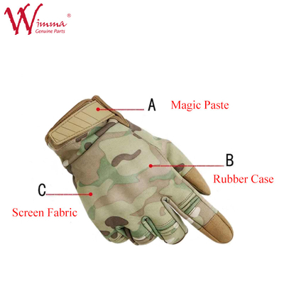 Luvas de motocicleta Camuflagem Cor Poliéster macio