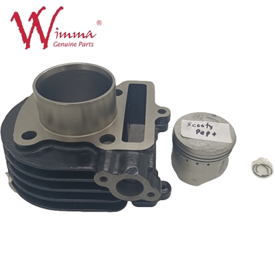 Kit de cilindros de motocicletas Bloco de motor TVS SCCOTY PEP+ Liga de alumínio Cor preta