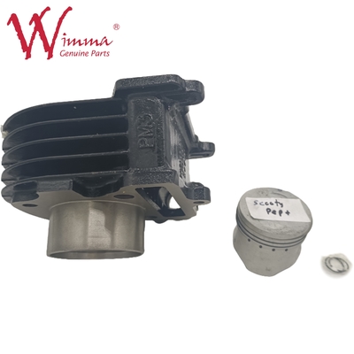 Kit de cilindros de motocicletas Bloco de motor TVS SCCOTY PEP+ Liga de alumínio Cor preta