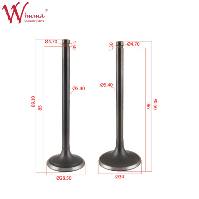 Válvulas de entrada e de escape Motor de motocicleta Material de aço inoxidável CB250 Boa qualidade